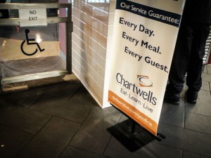 Chartwells banner displayed in HVCC food court