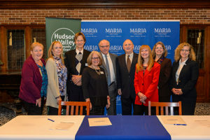 Hudson Valley and Maria College officials signed the transfer agreement that is applicable to students who graduate with at least a 2.5 GPA. 
